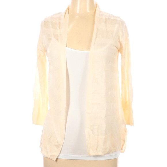 Merona Open Cardigan Sweater Cream Stripes - Picture 1 of 10